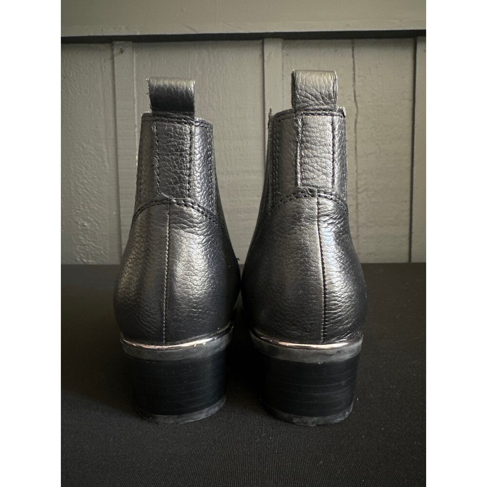 MARC FISHER Missir Black Leather Chelsea Boots Block Heel Pointed Toe Size 6 - Picture 7 of 13